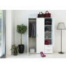 Gardróbszekrény polcokkal, fehér, ADELI