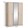 Háromajtós szekrény tükörrel, arizona tölgyfa/szürke, GRAPHIC Háromajtós szekrény tükörrel, arizona tölgyfa/szürke, GRAPHIC