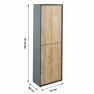 Magas szekrény polcokkal, grafit/tölgyfa artisan, RIOMA NEW TYP 05