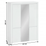 Szekrény 5D tükörrel, fehér fényes, LINDY