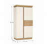Szekrény LYOS01, tölgy riviera/fehér extra magas fényű, LEONARDO
