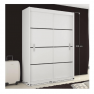 Szekrény tolóajtóval, fehér/fekete, MERINA 150