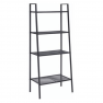4 polcos fém polcállvány, fekete, ALDEA