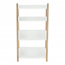 4 polcos állvány, természetes bambusz/fehér, BALTIKA TYP 3
