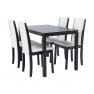 Étkezőgarnitúra, wenge/fehér textilbőr, VENIS NEW 1+4 Étkezőgarnitúra, wenge/fehér textilbőr, VENIS NEW 1+4