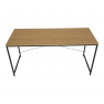 Íróasztal tölgy/fekete, 150x60 cm, MELLORA