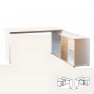 Íróasztal, fehér/wotan tölgy, DALTON 2 NEW VE 02