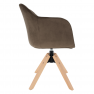 Forgószék, Velvet szövet, szürkésbarna taupe/bükk, DALIO Forgószék, Velvet szövet, szürkésbarna taupe/bükk, DALIO