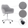 Irodai szék, szürke szövet/fehér, SANTY Irodai szék, szürke szövet/fehér, SANTY