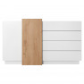 Komód 2D4S, fehér/tölgy craft arany, TRIO