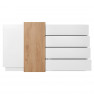 Komód 2D4S, fehér/tölgy craft arany, TRIO