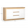 Komód LYOK01, tölgy riviera/fehér extra magasfényű, LEONARDO