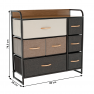 Komód szövet fiókokkal, bézs/barna, HAZEL TYP 3