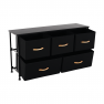 Komód szövet fiókokkal, fekete/piros juhar, KESIDY TYP 3 Komód szövet fiókokkal, fekete/piros juhar, KESIDY TYP 3