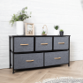 Komód szövet fiókokkal, fekete/sötétszürke, PALMERA TYP 3