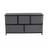 Komód szövet fiókokkal, fekete/sötétszürke, PALMERA TYP 3