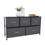 Komód szövet fiókokkal, fekete/sötétszürke, PALMERA TYP 3