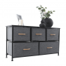 Komód szövet fiókokkal, fekete/sötétszürke, PALMERA TYP 3