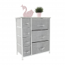 Komód szövet fiókokkal, szürke/fehér/világosszürke, ROSITA TYP 4 Komód szövet fiókokkal, szürke/fehér/világosszürke, ROSITA TYP 4