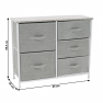 Komód szövet fiókokkal, szürke/fehér/világosszürke, ROSITA TYP 3