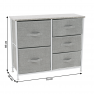 Komód szövet fiókokkal, szürke/fehér/világosszürke, ROSITA TYP 3