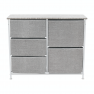 Komód szövet fiókokkal, szürke/fehér/világosszürke, ROSITA TYP 3