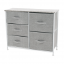 Komód szövet fiókokkal, szürke/fehér/világosszürke, ROSITA TYP 3