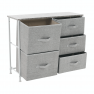 Komód szövet fiókokkal, szürke/fehér/világosszürke, ROSITA TYP 3