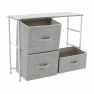 Komód szövet fiókokkal, szürke/fehér/világosszürke, ROSITA TYP 3