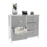 Komód szövet fiókokkal, szürke/fehér/világosszürke, ROSITA TYP 3