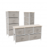 Komód szövet fiókokkal, világosszürke/fehér/bézs, OFELIA TYP 3