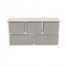 Komód szövet fiókokkal, világosszürke/fehér/bézs, OFELIA TYP 3