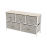 Komód szövet fiókokkal, világosszürke/fehér/bézs, OFELIA TYP 3