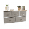 Komód szövet fiókokkal, világosszürke/fehér/bézs, OFELIA TYP 3
