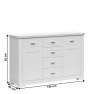Komód, fehér, ARYAN 2D4S