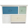 Komód, fehér/színes fiókok, MONET 1 NEW