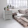Komód/éjjeliszekrény szövet fiókokkal, szürke/fehér/világosszürke, ROSITA TYP 1 Komód/éjjeliszekrény szövet fiókokkal, szürke/fehér/világosszürke, ROSITA TYP 1