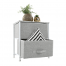 Komód/éjjeliszekrény szövet fiókokkal, szürke/fehér/világosszürke, ROSITA TYP 1 Komód/éjjeliszekrény szövet fiókokkal, szürke/fehér/világosszürke, ROSITA TYP 1