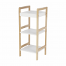 Könyvespolc, festett bambusz/fehér, NIMES Könyvespolc, festett bambusz/fehér, NIMES