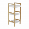 Könyvespolc, festett bambusz/fehér, NIMES Könyvespolc, festett bambusz/fehér, NIMES