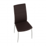 Szék, barna textilbőr/króm, DELA