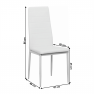 Szék, fehér műbőr/fehér fém, COLETA NOVA