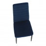 Szék, kék Velvet szövet/fekete fém, COLETA NOVA