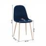Szék, kék Velvet szövet/bükk, LEGA