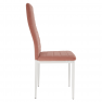 Szék, rózsaszín Velvet szövet/fehér fém, COLETA NOVA