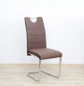 Szék, szövet barna, textilbőr barna/króm, IZMA