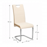 Szék, szövet bézs, textilbőr bézs/króm, IZMA