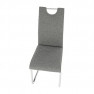 Szék, szövet szürke, textilbőr fehér/króm, IZMA