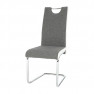 Szék, szövet szürke, textilbőr fehér/króm, IZMA