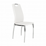 Szék, textilbőr fehér/króm, ERVINA